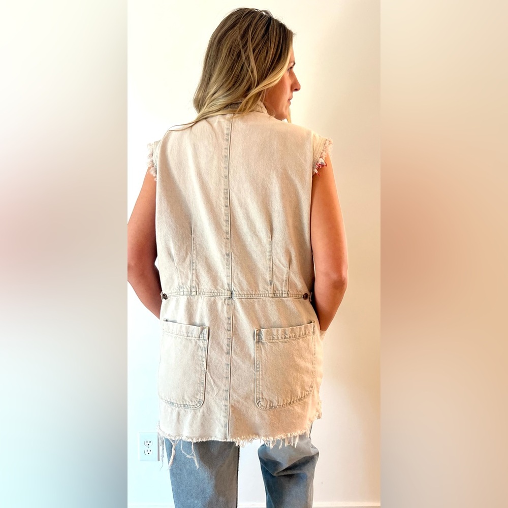 Upcycled One Teaspoon Romper turned patchwork vest, one of a kind - Picture 2 of 10